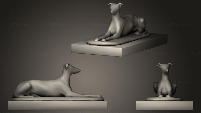Статуэтки животных (Борзая Арно, STKJ_0157) 3D модель для ЧПУ станка